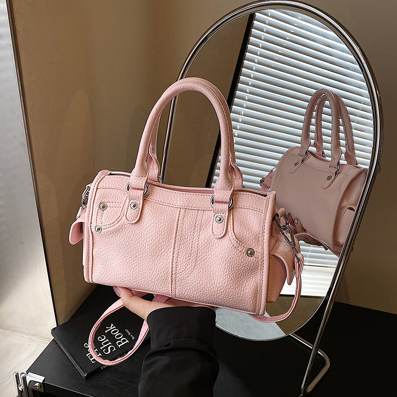Nicho de comercio exterior bolsas de almohada de diseño mujeres 2026 primavera nueva bolsa litchi Boston bolsas de hombro diarias moda image 1