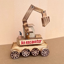 厂家直销 儿童木头玩具车 木质新款大号挖土机景区地摊工艺品模型