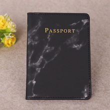 2pcs Fashion Women men Passport Cover pu Marble Style�羳