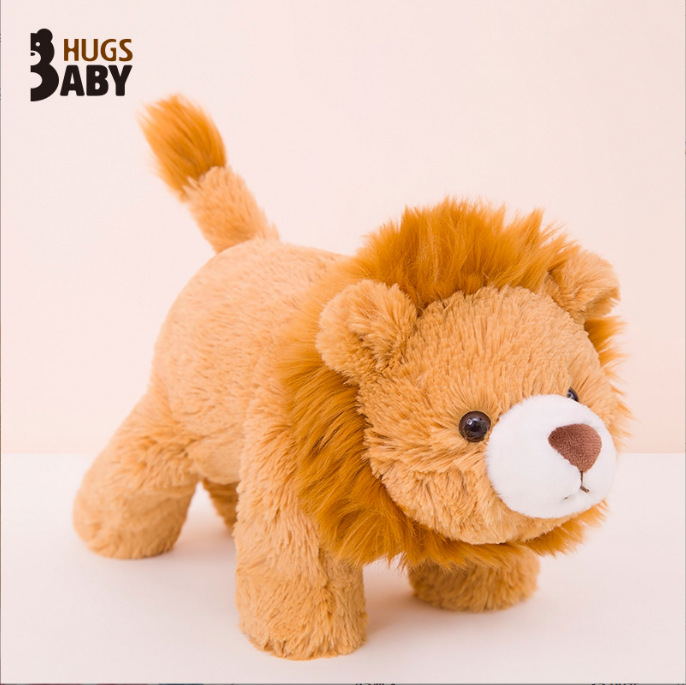 Juguete de peluche de cocodrilo y León tumbado suave y perezoso, almohada para dormir para niños, muñeco de bebé de hipopótamo rosa, regalo