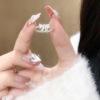 Universal cute silver adjustable ring for princess with bow