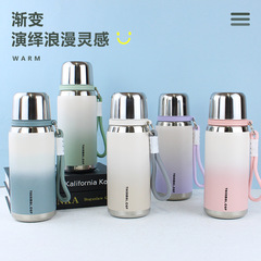 大容量保温カップ 316ステンレス製水筒 耐熱性 持ち運びに便利 女性向け 美しいグラデーション保温ボトル