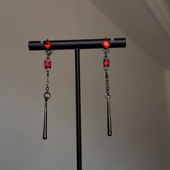 彩色方糖~个性辣妹风长款流苏耳钉气质简约个性百搭独特耳饰耳环