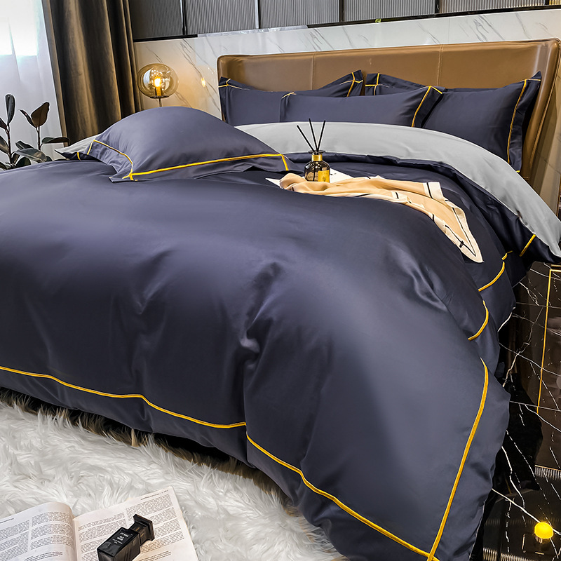 Algodón ligero de lujo conjunto de cuatro piezas de algodón largo de Xinjiang primavera y otoño sábanas de algodón cubierta de cama de alta calidad