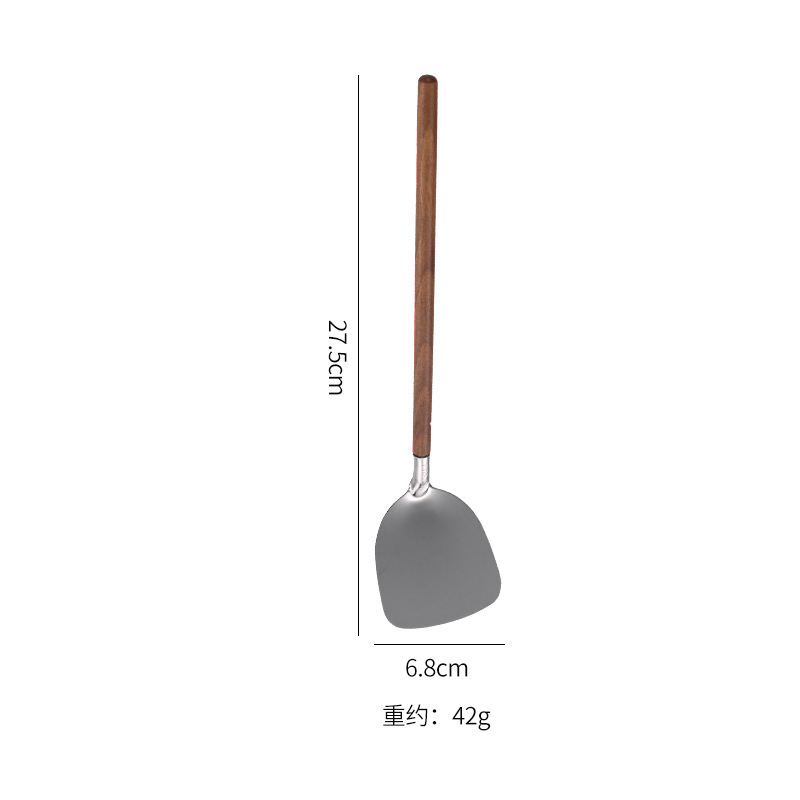 304ステンレス日本式火鍋スプーン胡桃木ハンドル家庭用スプーン料理スプーン台所網漏れ|undefined