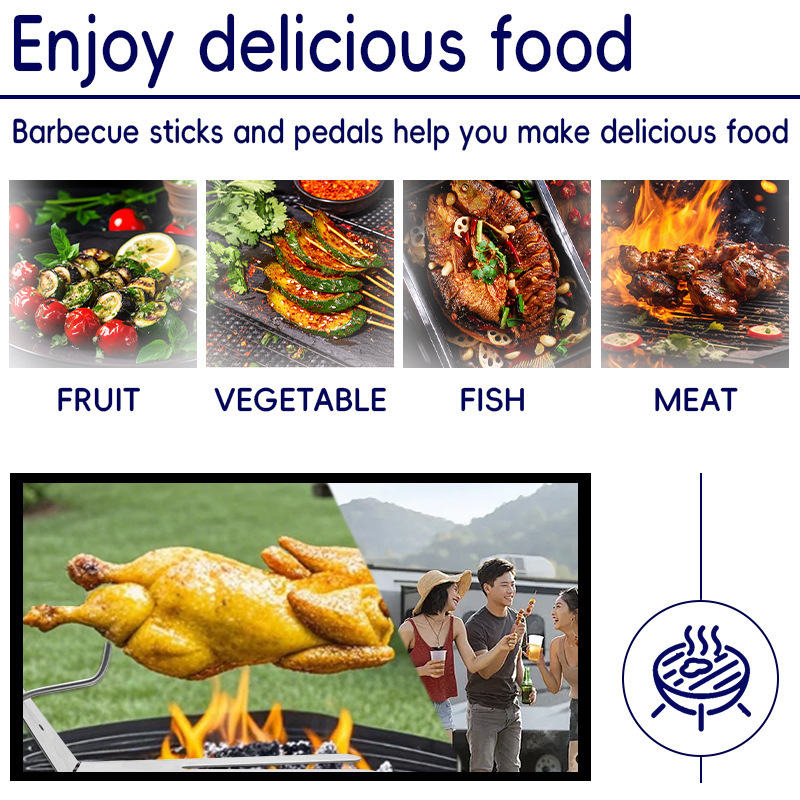 国境を越えた2025年の新製品焼肉棒とフットスタンドは焼き鳥棚キッチンの屋外調理道具を取り付けやすい|undefined