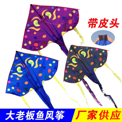 2020 Boss fish kite adult large Breeze Nasty easily fly Wire wheel Weifang children Cartoon kite Manufacturers supply