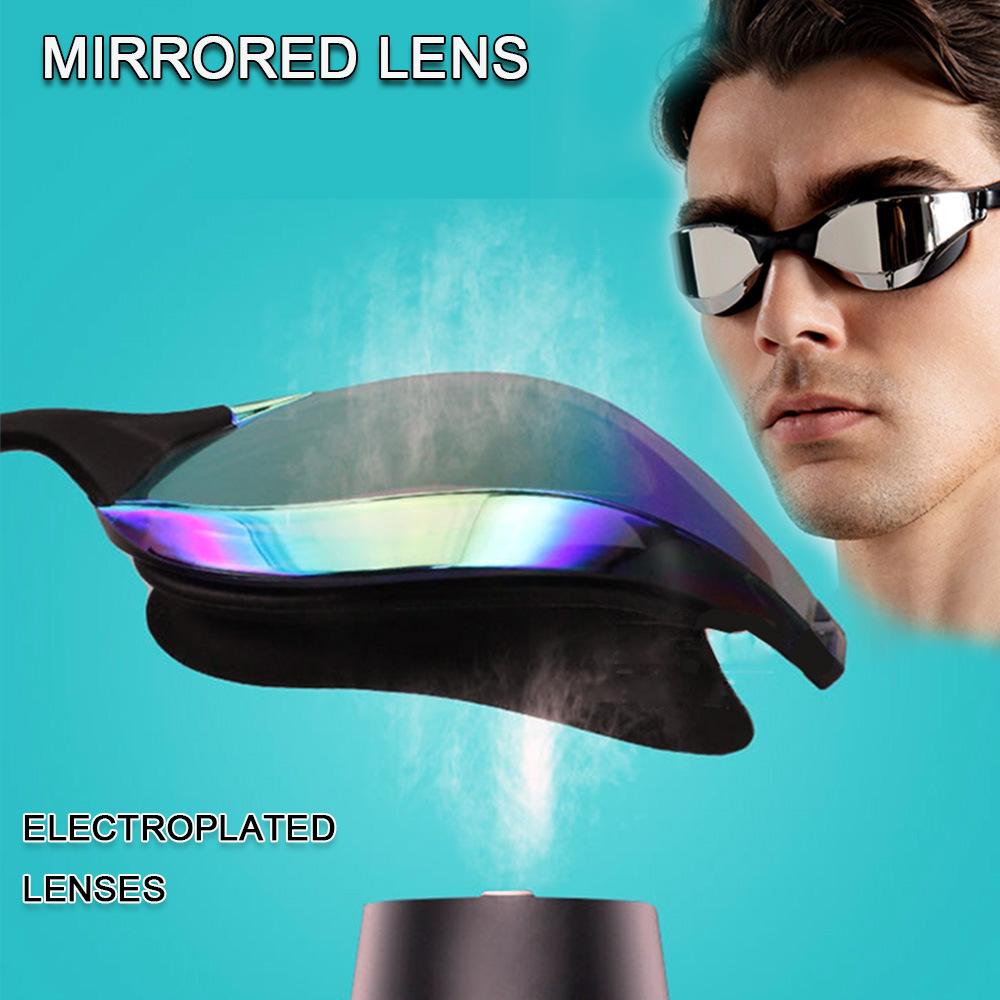Gafas de Natación Profesionales de Gran Angular para Carreras, PC y Silicona, Antivaho image 5