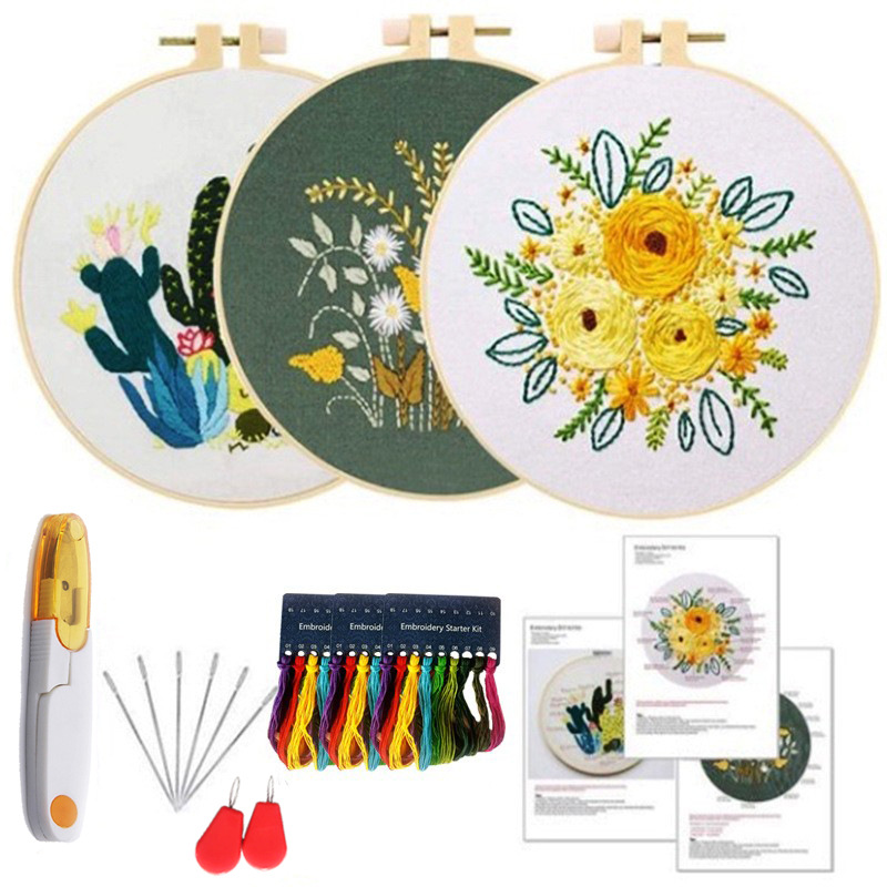 Bordado DIY Amazon nuevo material paquete Lu Bordado su bordado costura herramienta kit principiante Cruz puntada colgante pintura