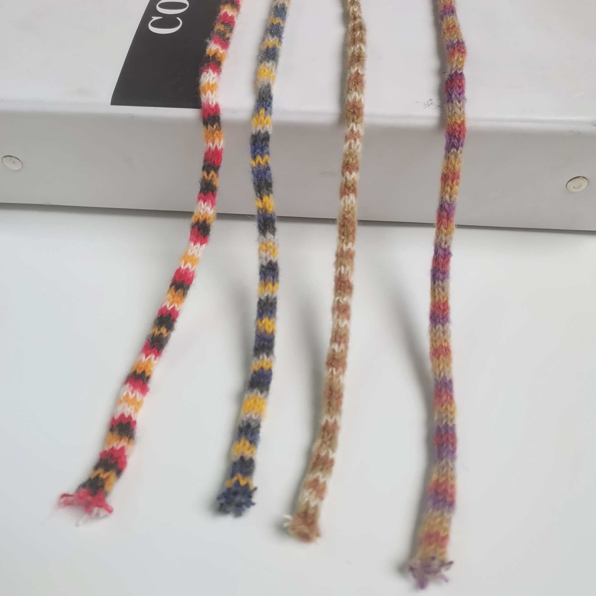 秋冬款8mm彩色间色小香风编织绳空心毛线绳卫衣抽绳材料