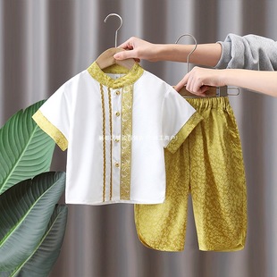 Hanfu Boys' Summer Dai Suit Girls' Short Sleeve March 3Rd Guangxi Minority Children's Summer Performance Costume