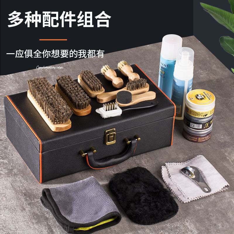 Horse hair brush sheep shoe polish leather shoes White shoes sneaker detergent decontamination care maintenance 18 pieces suit Horse hair brush sheep shoe polish leather shoes White shoes sneaker detergent decontamination care maintenance 18 pieces suit
