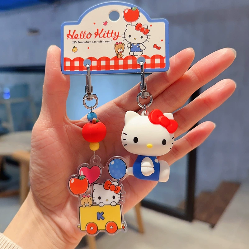 Плюшевый брелок Sanrio Hello Kitty, оригинал, мягкая подвеска 11×7.5 см, коллекционный талисман