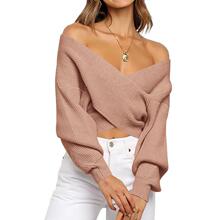 R 32628 V-neck Striped Knit Sweater ������֯ë�� �羳ŷ����