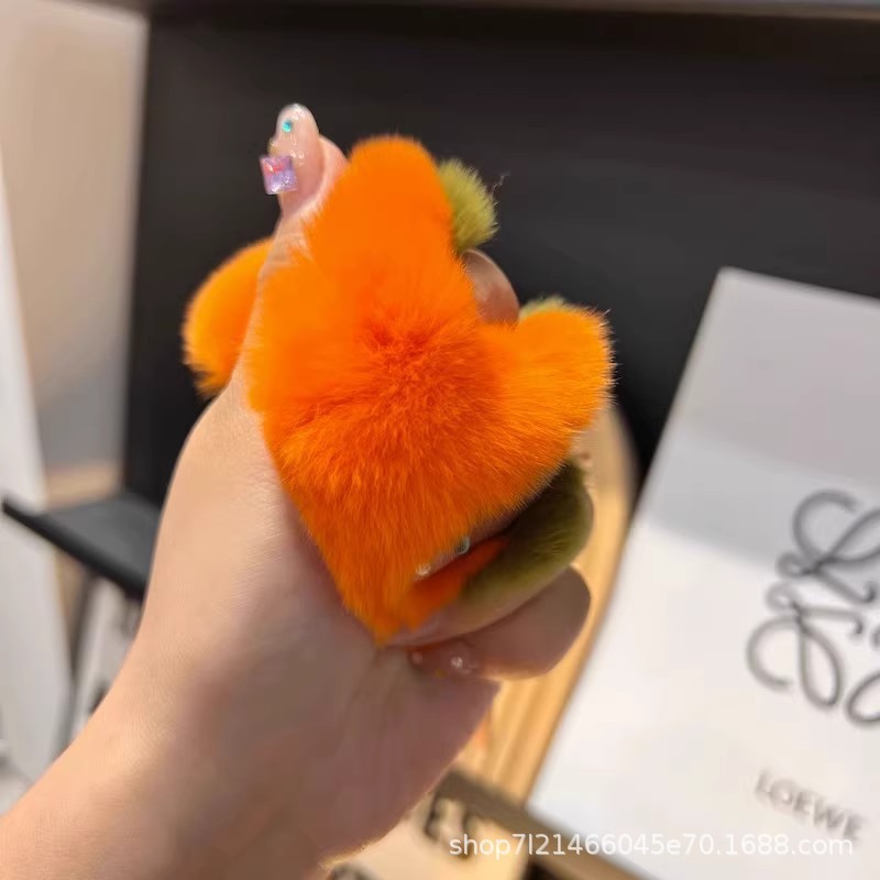 汽车钥匙扣挂件手袋可爱仿獭兔毛毛绒皮草书包包生日礼物女|undefined