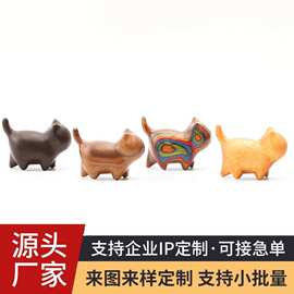 檀木小猫咪手把件车载摆件文玩物件小礼品新年春节情人节礼物木雕