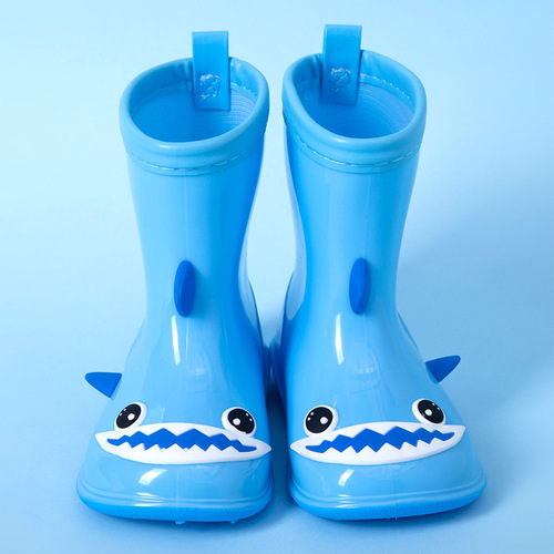 3D Cartoon Shark Children's Rain Boots Girls Baby Non-Slip Rain Boots Children's Toddlers Cute Water Shoes Children's Rubber Shoes
