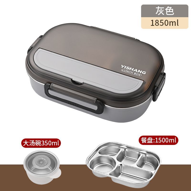 caja de almuerzo de acero inoxidable con cubierta aislamiento térmico para trabajadores de oficina adultos con microondas para estudiantes de gran capacidad de divisoria de comedor con caja de almuerzo