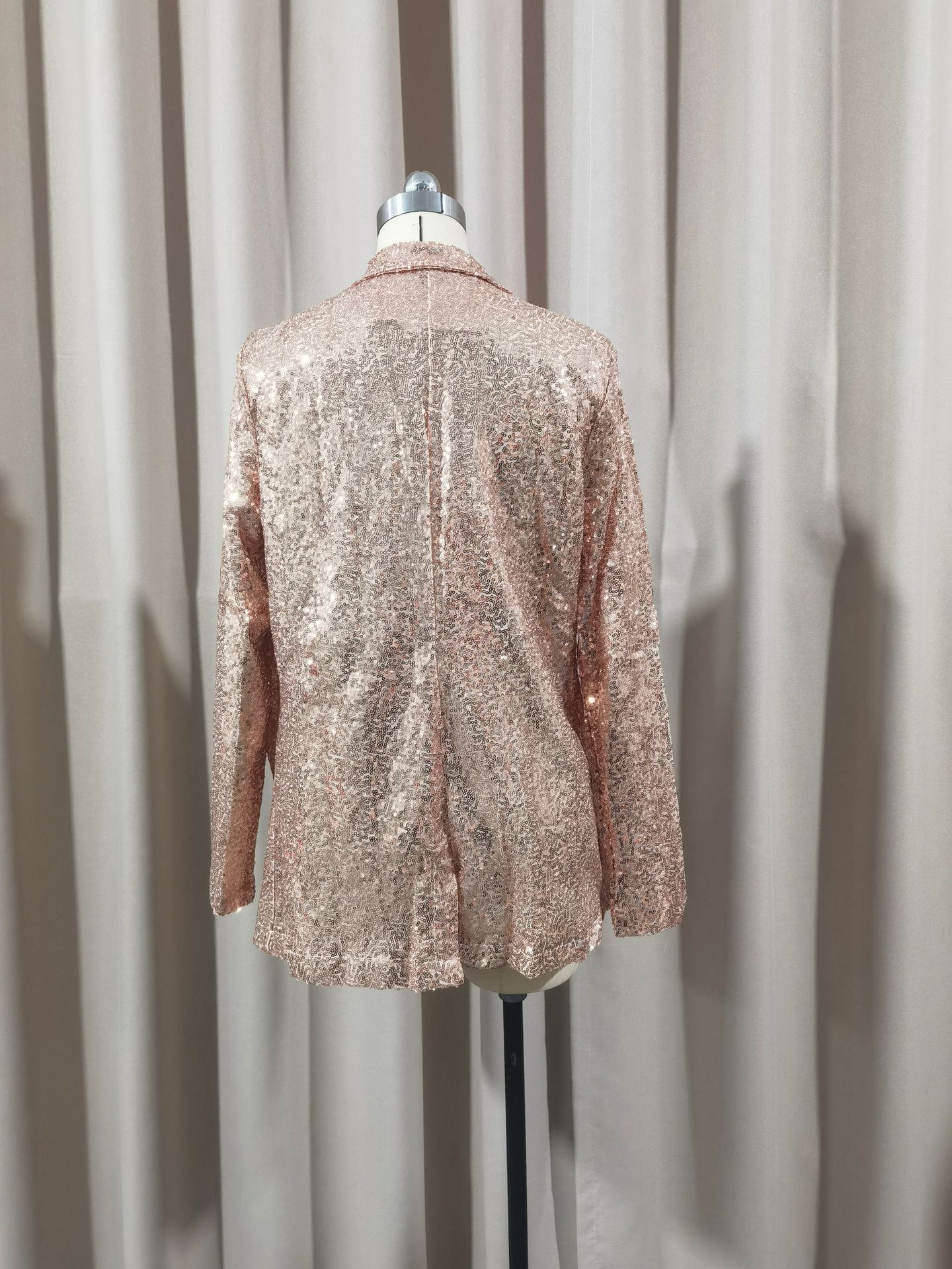 Blazer da donna con paillettes – Giacca da ufficio a maniche lunghe (revers strutturati, comfort elasticizzato, versatilità dal giorno alla sera)_voghion.com