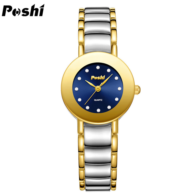 2024 nuevo reloj de cuarzo de acero dorado femenino POSHI TikTok popular moda mujer reloj impermeable reloj