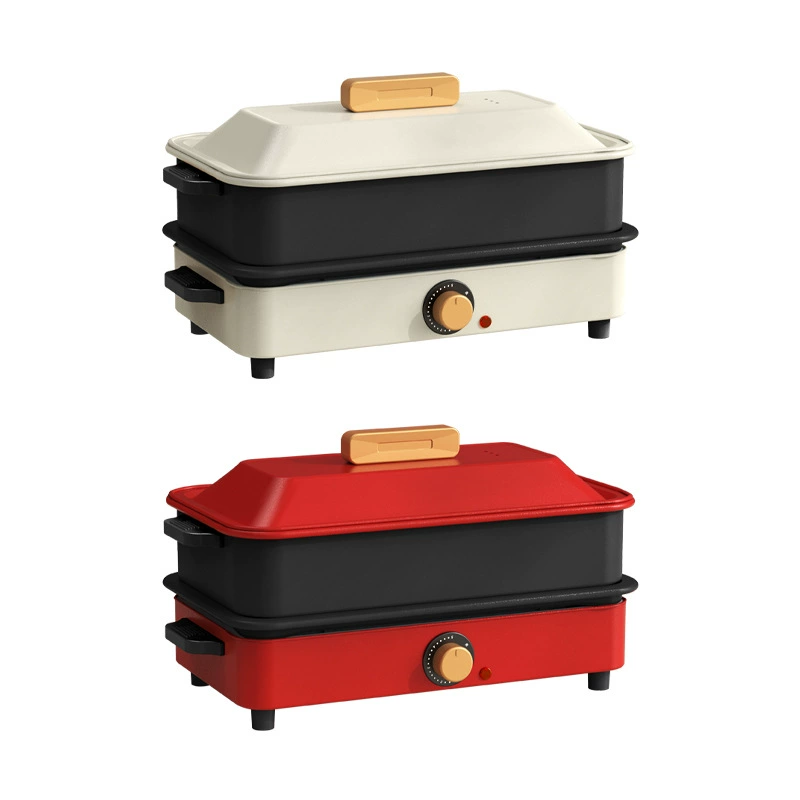 Cross-border foreign trade multi-functional frying and grilling pot household large-capacity smoke-free electric hot pot can be detached and shabu-shabu-electric grilling oven