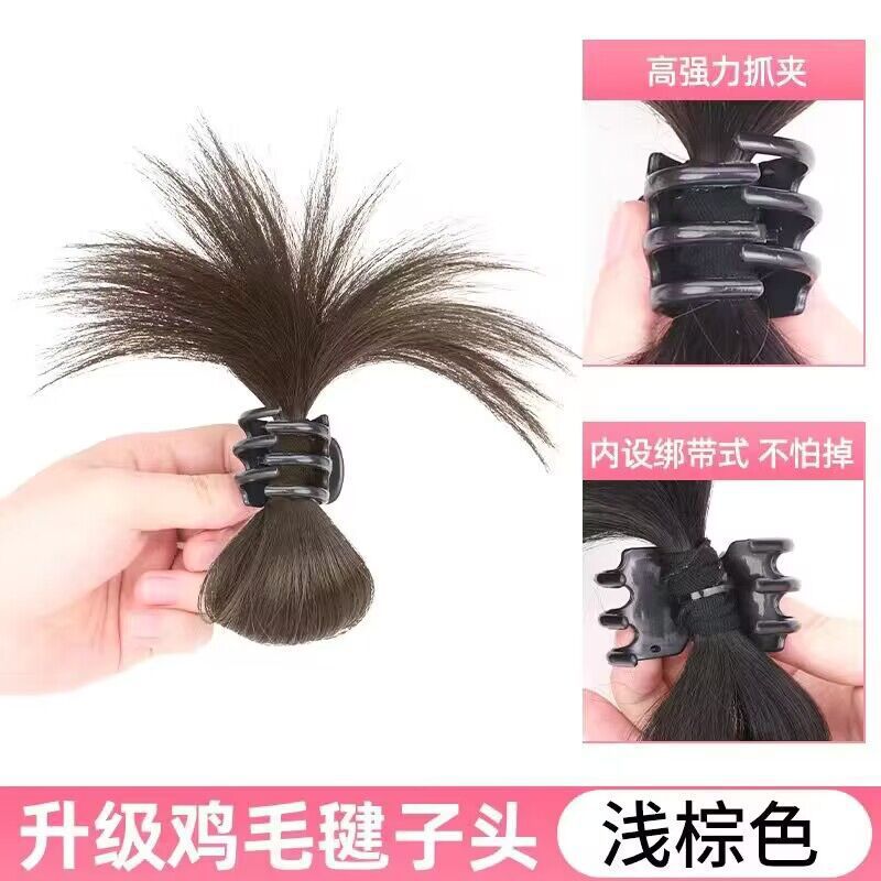 Medio-atado pollo pluma volante cabeza accesorios pelo peluca pinza perezoso natural pollo nido bola cabeza pollo pluma plumero peluca bolsa de pelo