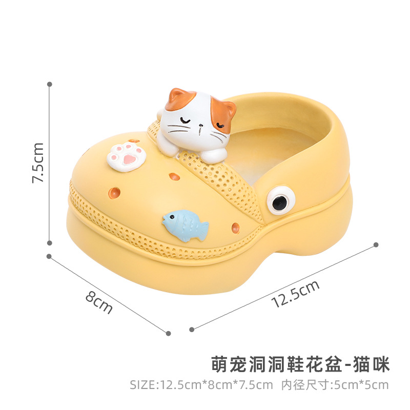 Chậu cây hình dép Crocs resin, chậu mọng nước mini, chậu để bàn trang trí vườn (RG-72)