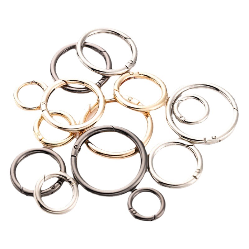 Spring ring round opening hardware accessories metal key hook buckle bag strap adjustable buckle a large number of in stock