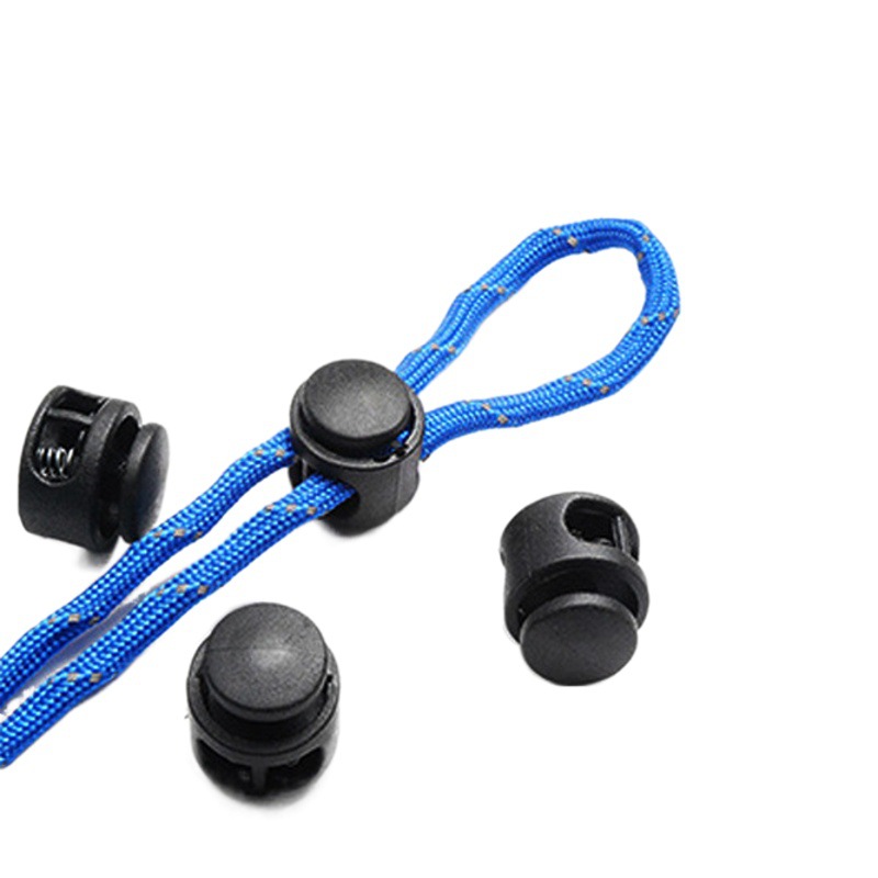 Factory Direct Supply Plastic Clothing Mushroom Buckle Luggage Pure Color Rope Buckle Adjustment Spring Buckle Buckle Double Hole Drawstring Rope Buckle