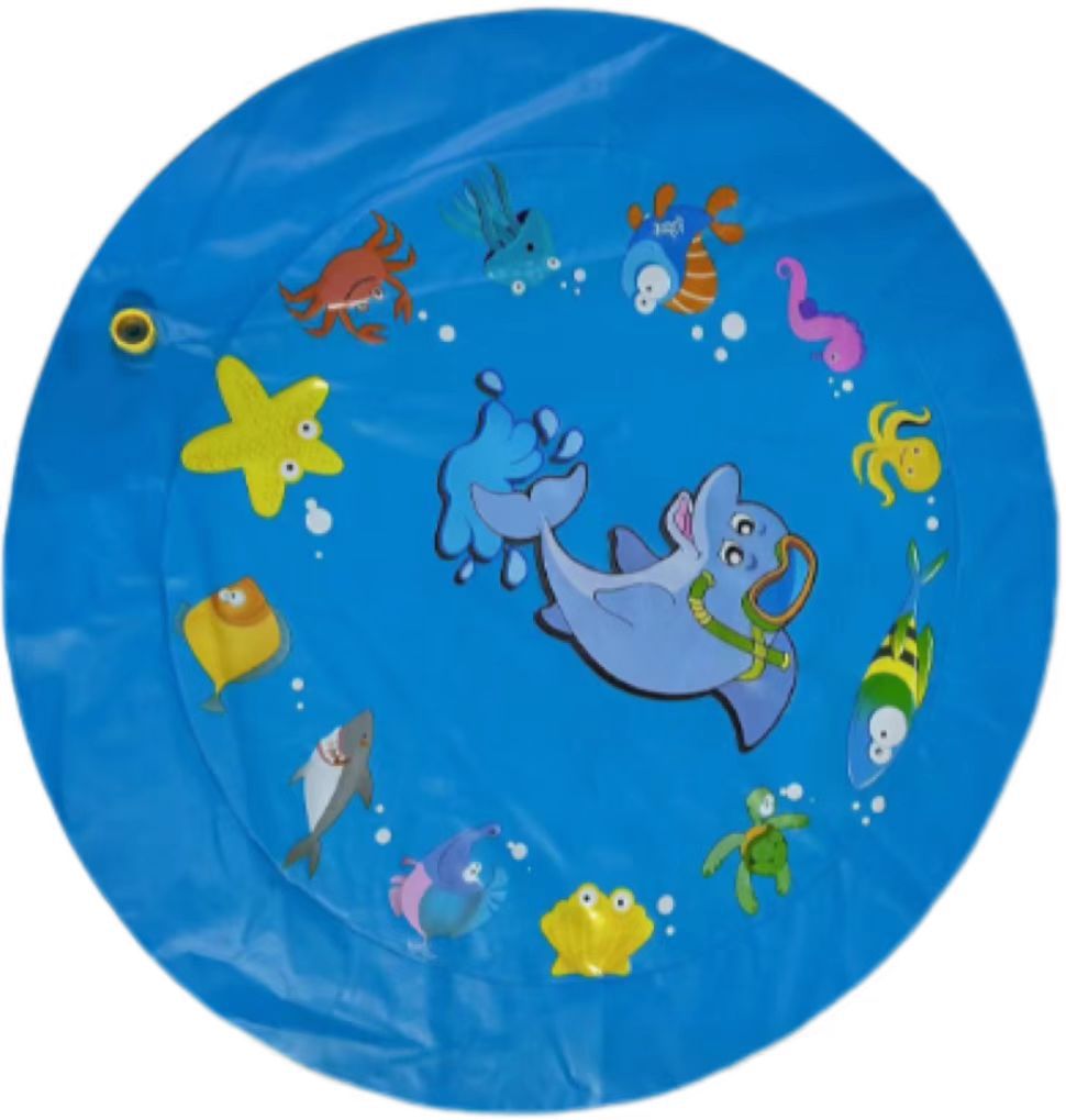 Spot 100 150 170cm Almohadilla de agua para delfines al aire libre para niños Almohadilla de rociadores de letras de encaje Almohadilla de rociadores para mascotas