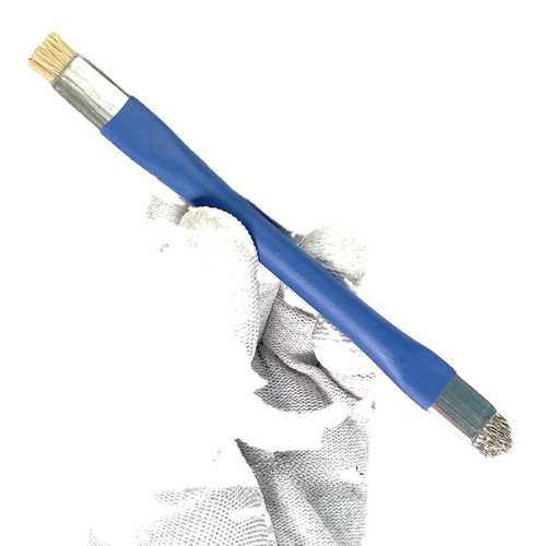 SS-022B Dual-Head Dual-Purpose Anti-Static Suction Cup Phone Repair Solder Pad Desoldering Cleaning Brush Anti-Static Wire Brush