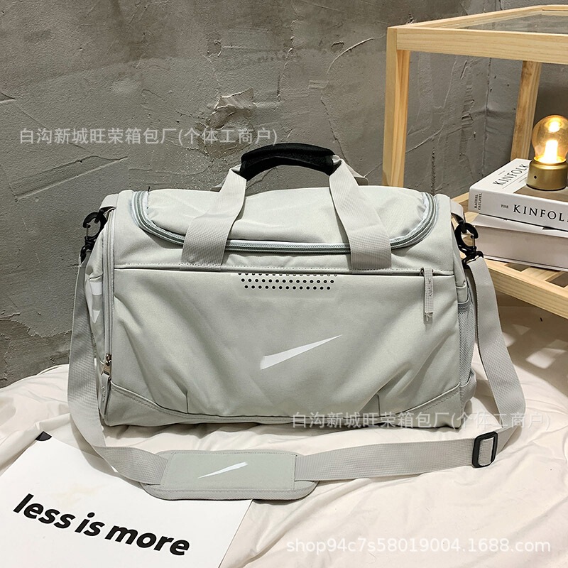 Nk Large-Capacity Fitness Bag with Separate Wet and Dry Compartments, Independent Shoe Compartment, Travel Training Yoga Basketball Fitness Bag with Wet and Dry Separation Nk Large-Capacity Fitness Bag with Separate Wet and Dry Compartments, Independent Shoe Compartment, Travel Training Yoga Basketball Fitness Bag with Wet and Dry Separation
