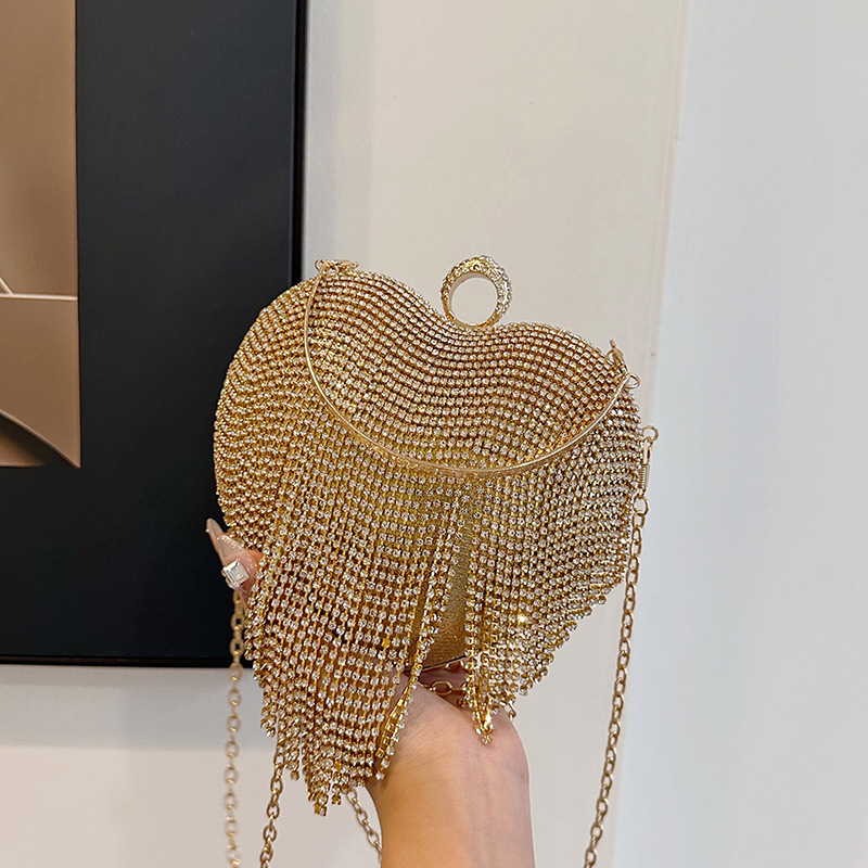 Borsa a tracolla a cuore con strass stile street per donna_voghion.com