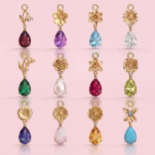 �W���羳�¿�ʮ���·��ʯ�����ʽ����DIY��ɫϵ��14K��ɫ���l