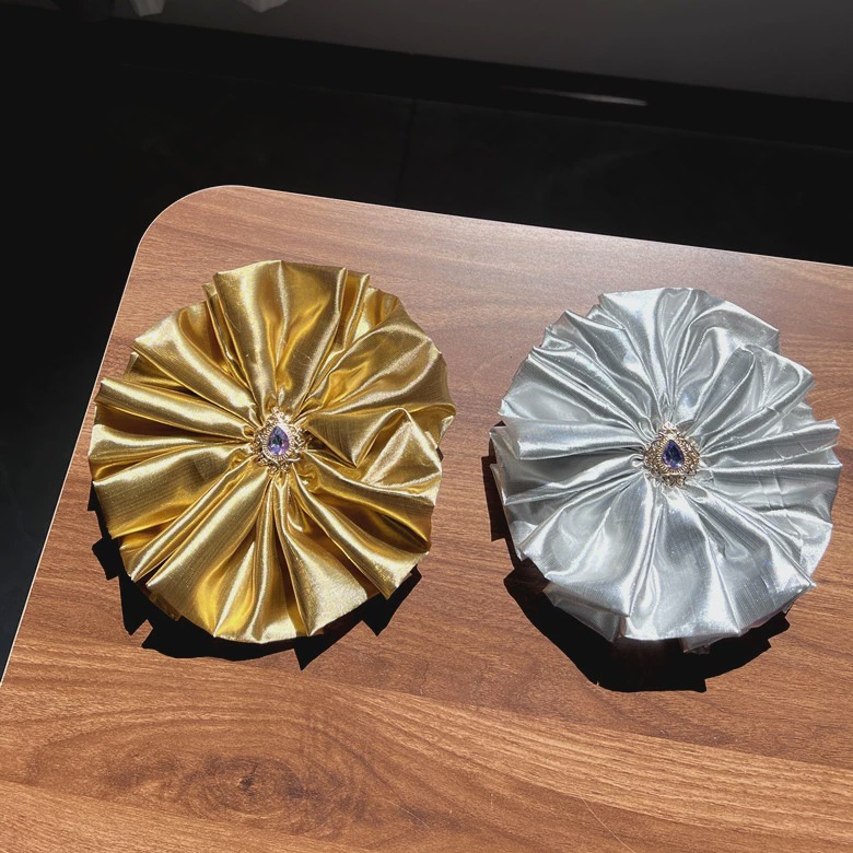 18-30mm金色银色幻彩色大花朵胸花女士立体超大花朵表演礼服辅料