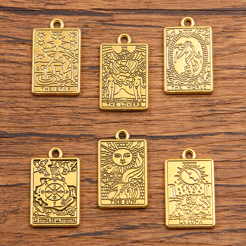 6 14*23mm aleación de zinc accesorios AliExpress Amazon Venta caliente ins nicho tarot colgante