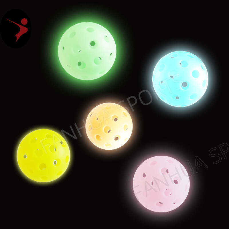 Glow Luminous Pickleball 40-Hole Pickleball 74mm Indoor and Outdoor Gpickleball Plastic Floating Hole Ball