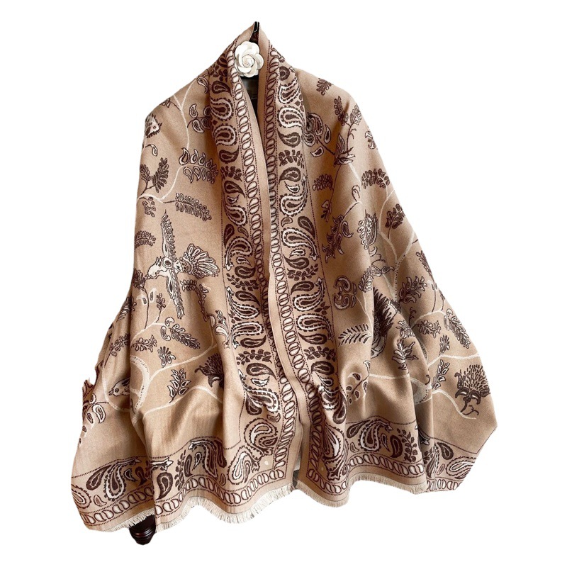 Invierno nuevo comercio exterior anacardo flor Cachemira-como borla cálida bufanda moda femenina barba corta SALA DE AIRE ACONDICIONADO chal ropa exterior