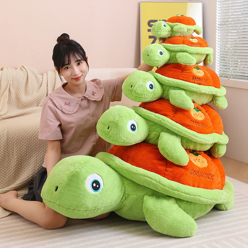 创意好柿龟来玩偶毛绒玩具公仔柿子乌龟玩偶家居靠枕儿童布偶娃娃