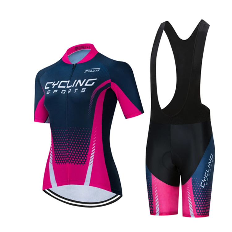 Solid Color Cycling Clothing Short-sleeved Women's Professional Cycling Clothing Suit Cycling Clothing Summer Cycling Clothing Short-sleeved Quick-drying