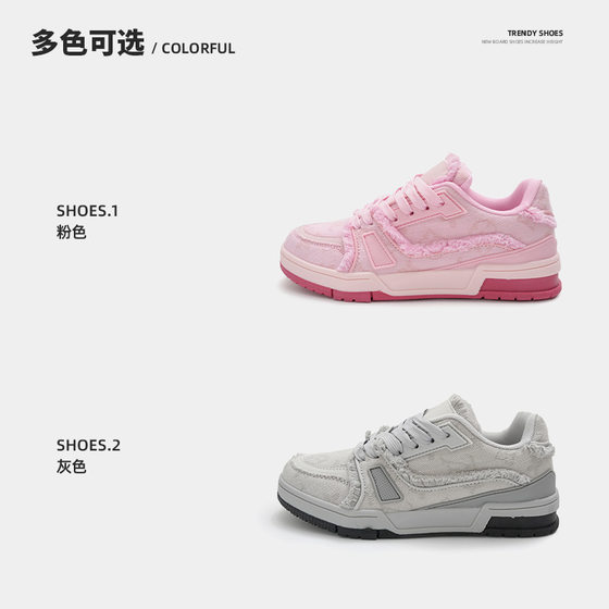 Denim Slip Retro Casual Shoes Flat Sneakers Design Sense Niche Trendy Couples Chic Hong Kong Style Sneakers for Women
