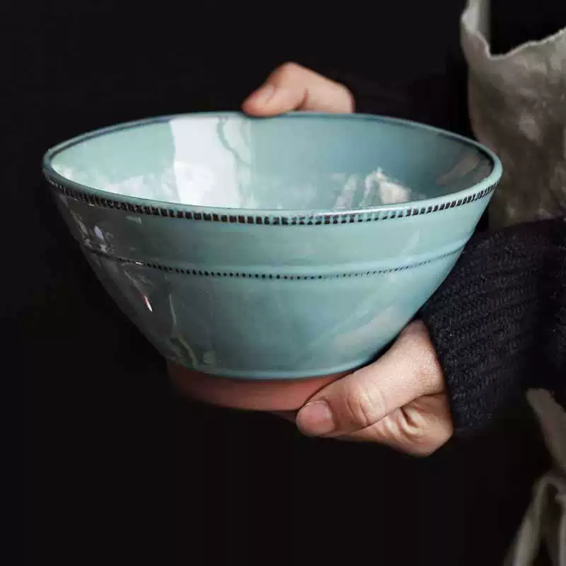 Ceramic big soup bowl, tableware, megaphone