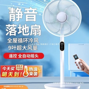 2025新款电风扇落地扇家用超静音台立式两用大风力电扇一级能效63