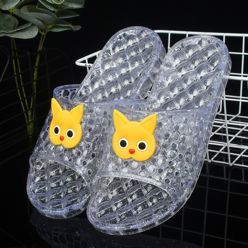 Household slippers 2023 new crystal flat thickened 20-year-old gum special offer crystal glass women's quick delivery