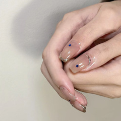 手工穿戴甲網紅光療顯白美甲片批發水鑽鎏金可拆卸女指甲貼片