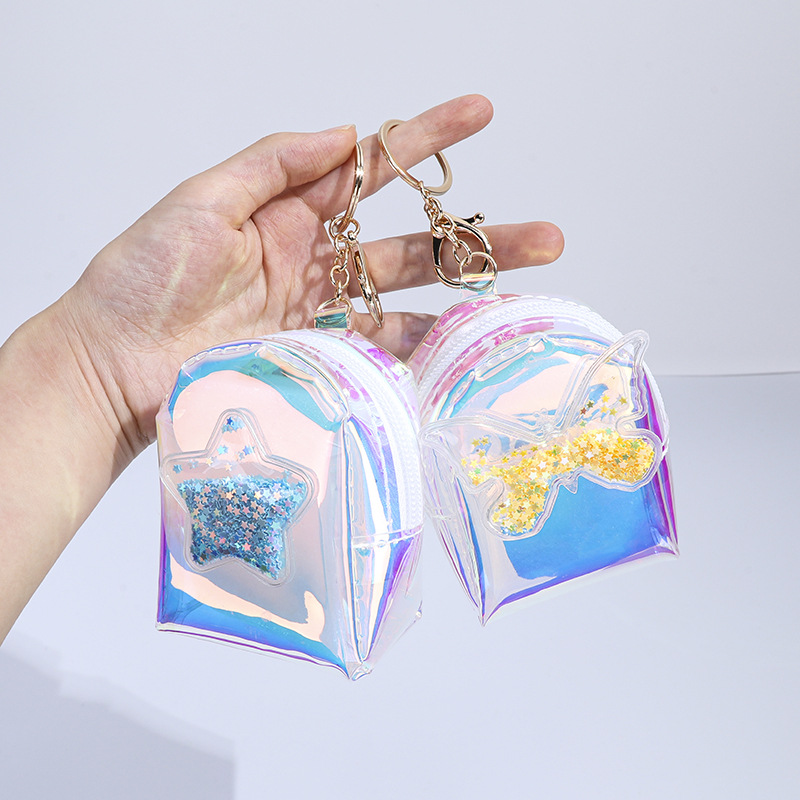 Mini bolso A0038 para niñas, monedero con efecto líquido y colores brillantes, mochila infantil.
