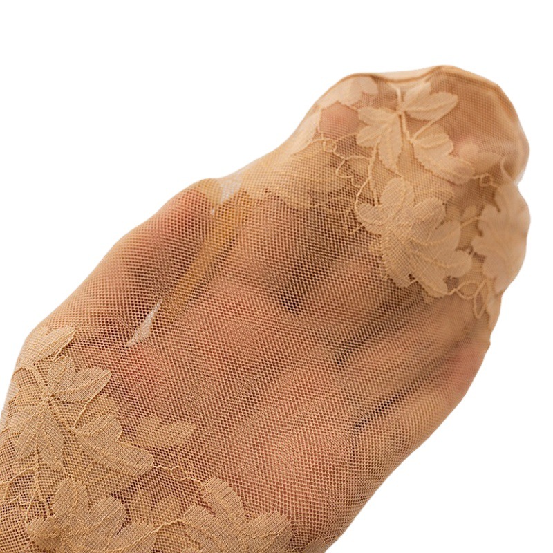 Calcetines de encaje transfronterizos de primavera y verano para mujer calcetines de media pantorrilla de encaje delgado de malla transparente embalaje independiente sexy calcetines negros