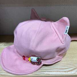 甜美风减龄新款可爱猫耳朵贝雷帽女百搭显脸小八角帽画家报童帽潮