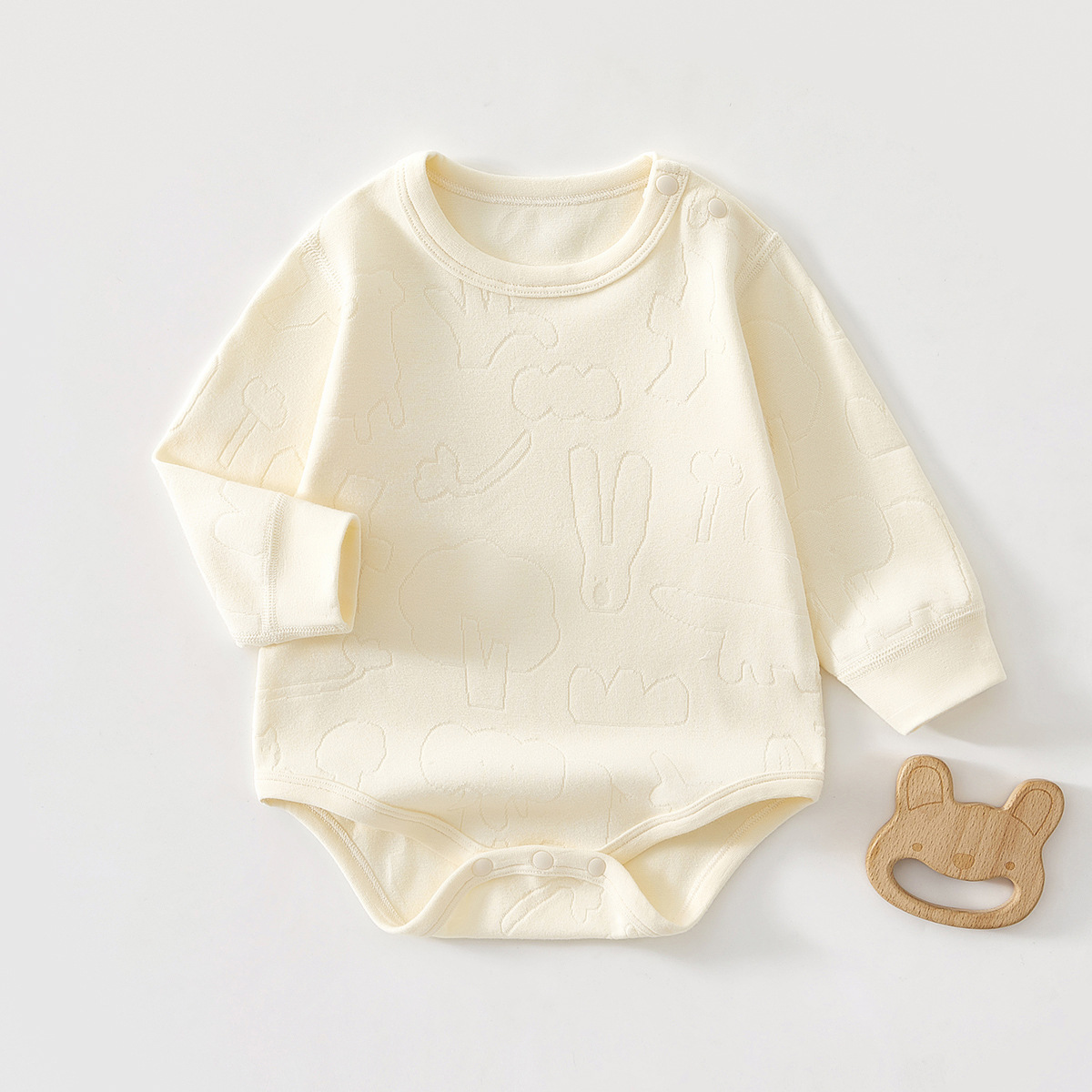 Jacquard cream yellow baggy clothes / 59cm