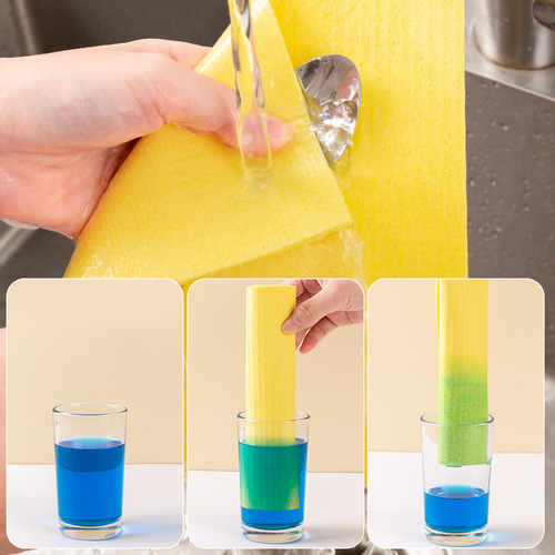 Wood pulp cotton rag kitchen dishwashing artifact pot cleaning and decontamination scouring pad absorbent wood pulp cotton sponge wholesale